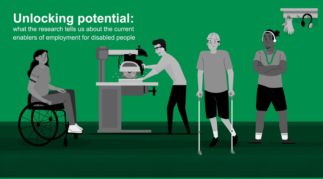 animated people with disabilites working 